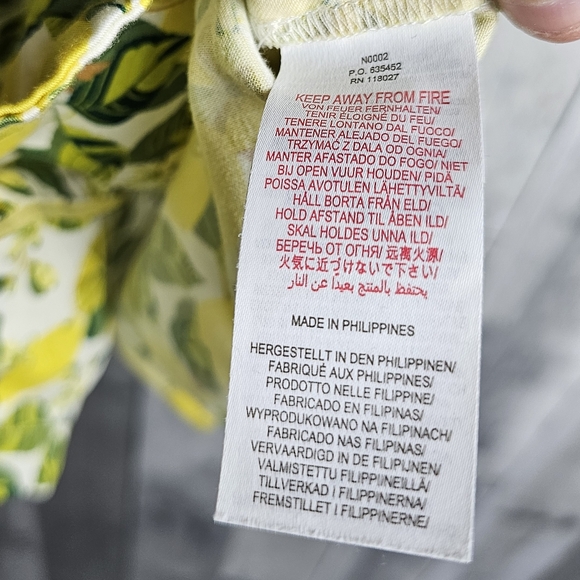 Boden Short Sleeve Pyjama Shirt - Lemon Vine 16/18 - Picture 9 of 11